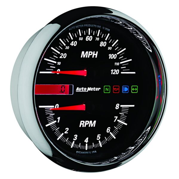5 in. DIRECT FIT TACHOMETER/SPEEDOMETER COMBO, 8K RPM/120 MPH, BLACK, PRO-CYCLE