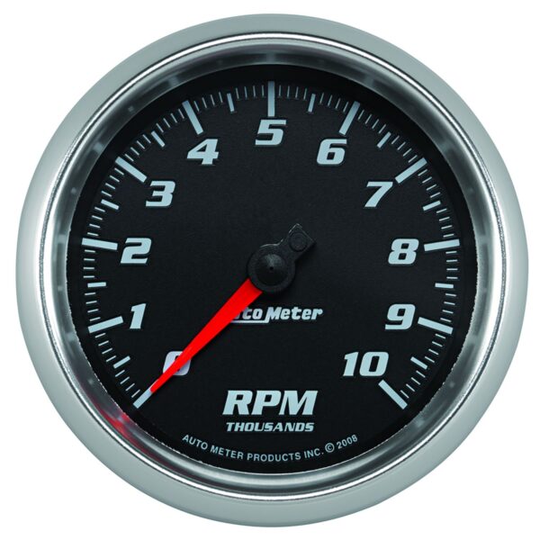 3-3/8 in. TACHOMETER, 0-10,000 RPM, BLACK, PRO-CYCLE