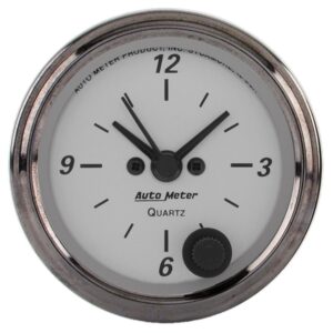 2-1/16 in. CLOCK, 12 HOUR, AMERICAN PLATINUM