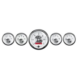 5 PC. GAUGE KIT, 3-3/8 in. & 2-1/16 in. , ELEC. SPEEDO W/ LCD ODO, PRESTIGE PEARL