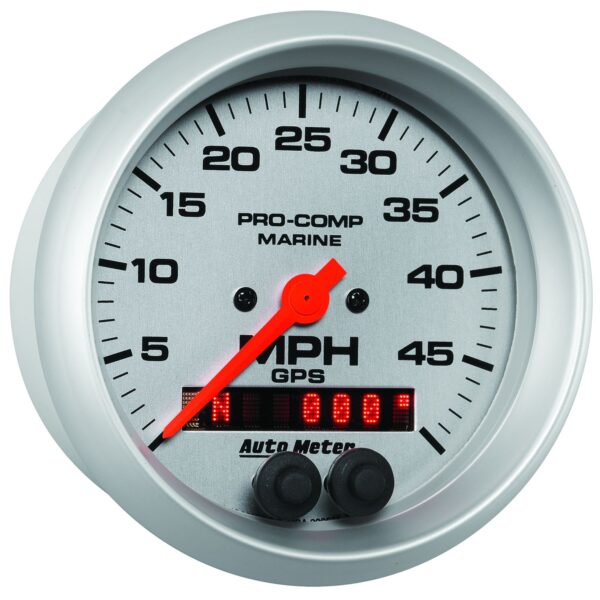 3-3/8 in. GPS SPEEDOMETER, 0-50 MPH, MARINE SILVER ULTRA-LITE