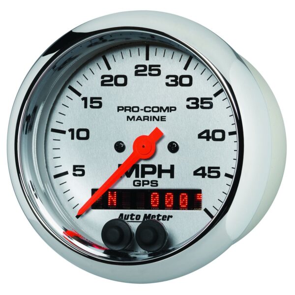 3-3/8 in. GPS SPEEDOMETER, 0-50 MPH, MARINE CHROME ULTRA-LITE