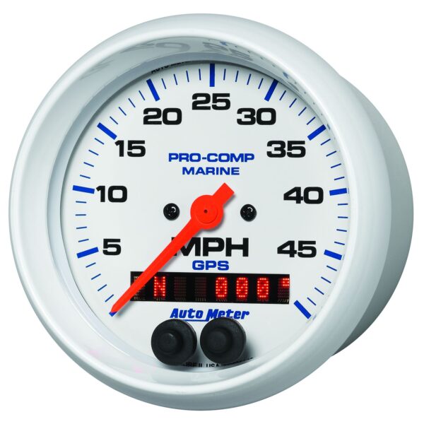 3-3/8 in. GPS SPEEDOMETER, 0-50 MPH, MARINE WHITE