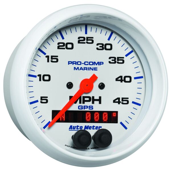 3-3/8 in. GPS SPEEDOMETER, 0-50 MPH, MARINE WHITE
