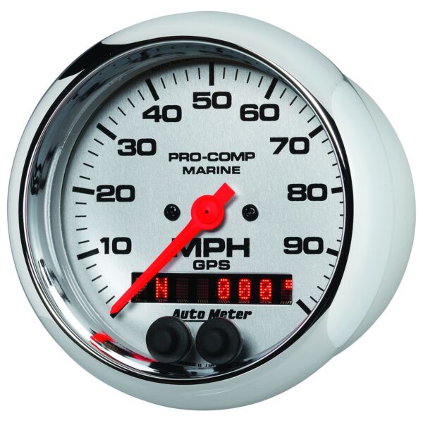 3-3/8 in. GPS SPEEDOMETER, 0-100 MPH, MARINE CHROME ULTRA-LITE