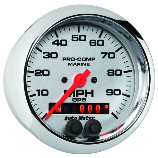 3-3/8 in. GPS SPEEDOMETER, 0-100 MPH, MARINE CHROME ULTRA-LITE