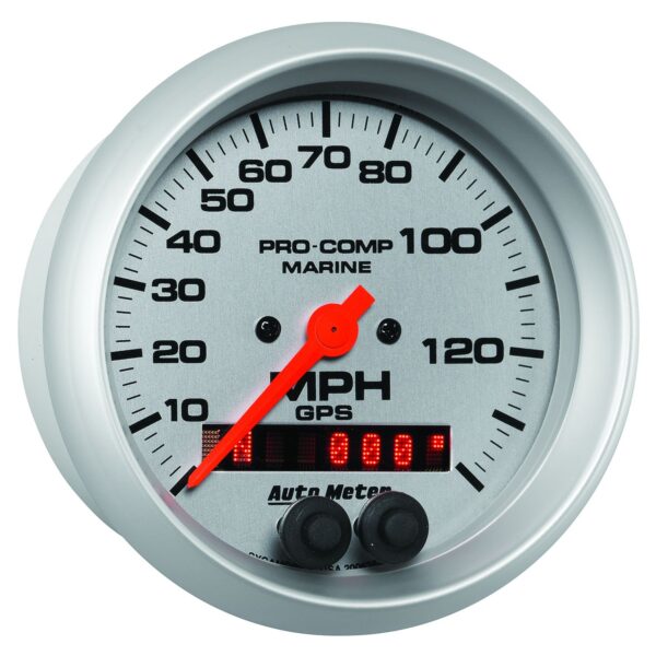 3-3/8 in. GPS SPEEDOMETER, 0-140 MPH, MARINE SILVER ULTRA-LITE