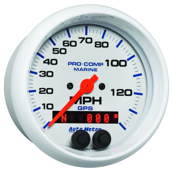 3-3/8 in. GPS SPEEDOMETER, 0-140 MPH, MARINE WHITE