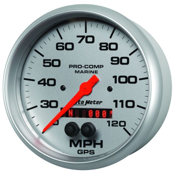 5 in. GPS SPEEDOMETER, 0-120 MPH, MARINE SILVER ULTRA-LITE