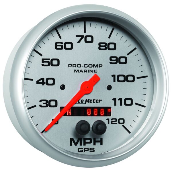 5 in. GPS SPEEDOMETER, 0-120 MPH, MARINE SILVER ULTRA-LITE
