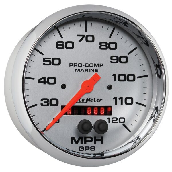 5 in. GPS SPEEDOMETER, 0-120 MPH, MARINE CHROME ULTRA-LITE