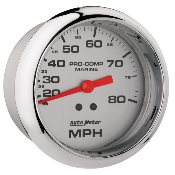 3-3/8 in. MECHANICAL SPEEDOMETER, 0-80 MPH, MARINE CHROME ULTRA-LITE