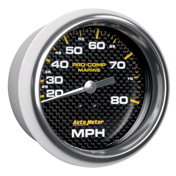 3-3/8 in. MECHANICAL SPEEDOMETER, 0-80 MPH, MARINE CARBON FIBER