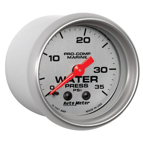 2-1/16 in. WATER PRESSURE, 0-35 PSI, MARINE SILVER ULTRA-LITE