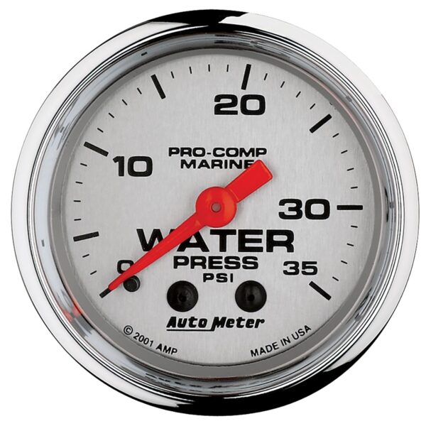 2-1/16 in. WATER PRESSURE, 0-35 PSI, MARINE CHROME ULTRA-LITE