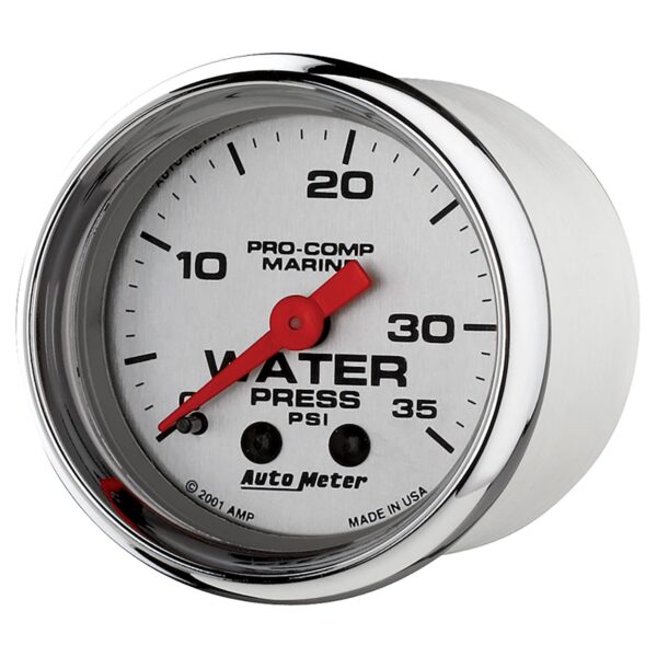 2-1/16 in. WATER PRESSURE, 0-35 PSI, MARINE CHROME ULTRA-LITE
