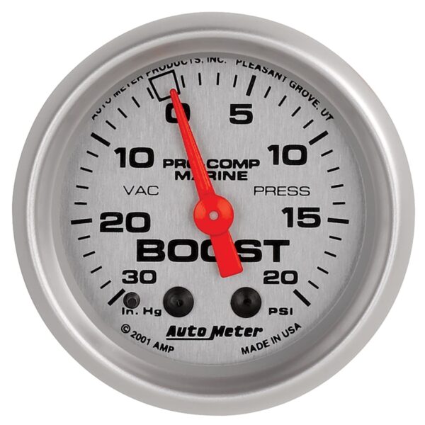2-1/16 in. VACUUM/BOOST, 30 IN HG/20 PSI, MARINE SILVER ULTRA-LITE