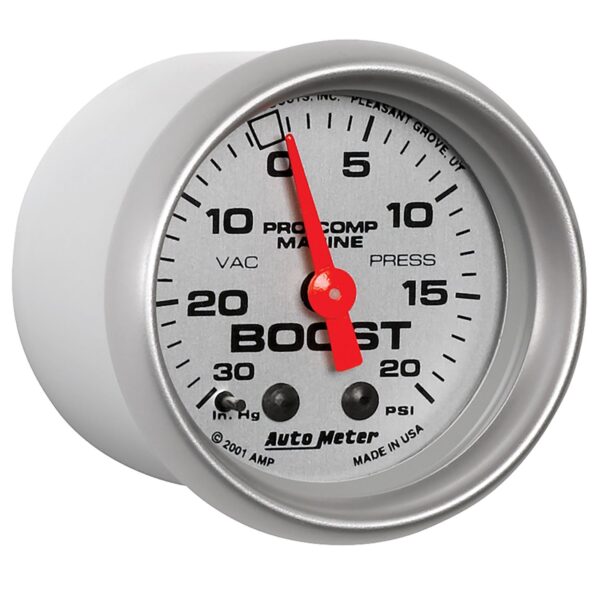 2-1/16 in. VACUUM/BOOST, 30 IN HG/20 PSI, MARINE SILVER ULTRA-LITE