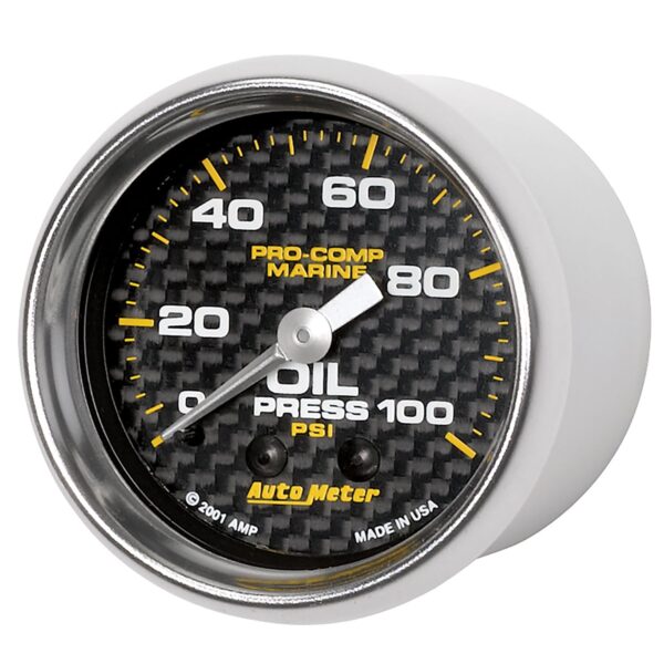 2-1/16 in. OIL PRESSURE, 0-100 PSI, MARINE CARBON FIBER