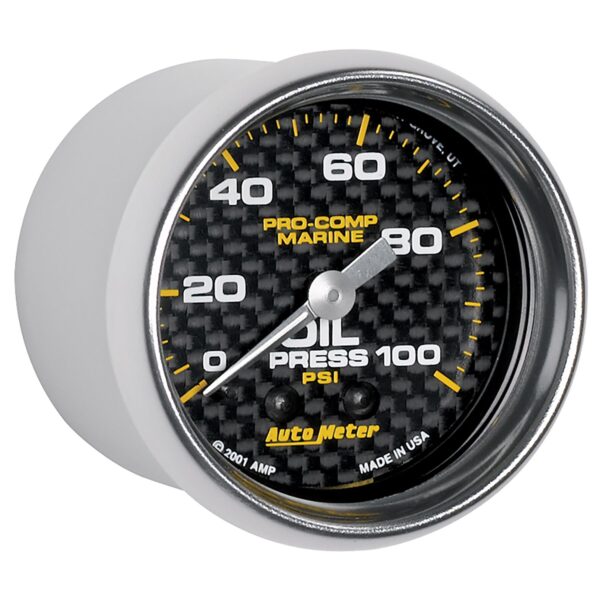 2-1/16 in. OIL PRESSURE, 0-100 PSI, MARINE CARBON FIBER