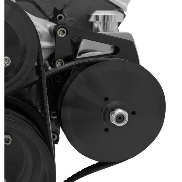 Small Block Chevy Deluxe Power Steering Bracket - LWP - Saginaw - Metric - Black