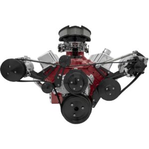 Big Block Chevy Serpentine Conversion - Outward - GMT2, Iron Water Pump - Black