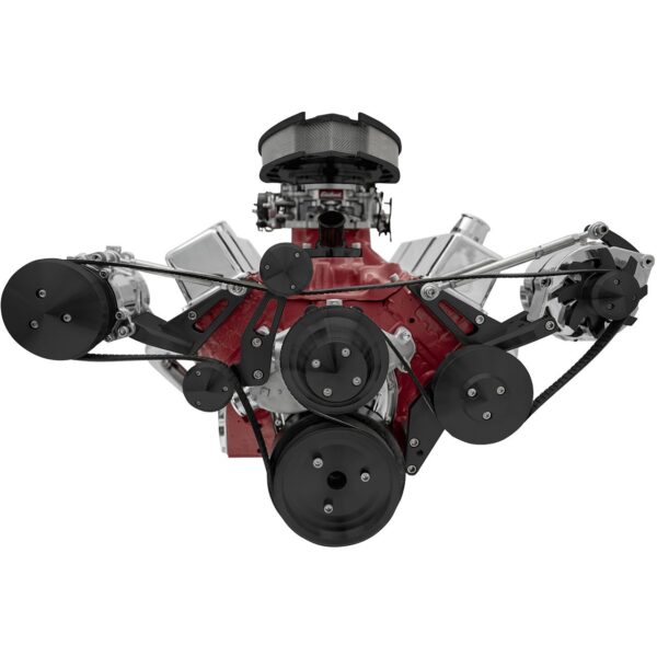 Big Block Chevy Serpentine Conversion - Outward - GMT2, Iron Water Pump - Black