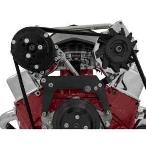 Small Block Chevy High Mount AC & ALT Bracket - SWP - Black