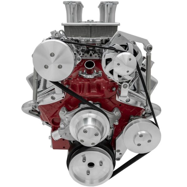 Small Block Chevy Serpentine Conversion; Inward - AC & PS - SWP - Reverse - GMT2