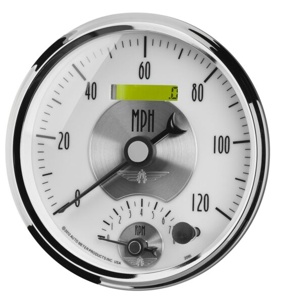 5 in. TACHOMETER/SPEEDOMETER COMBO, 8K RPM/120 MPH, PRESTIGE PEARL