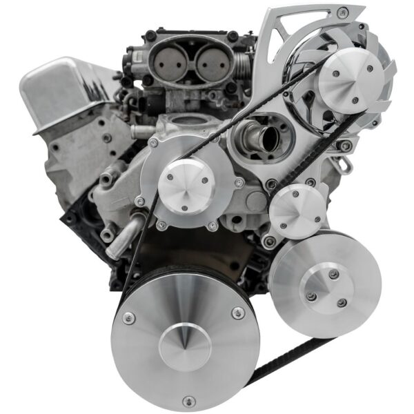 Chevy LT1 Gen II Serpentine Conversion - High Mount - PS & ALT - GMT2 - Chrome