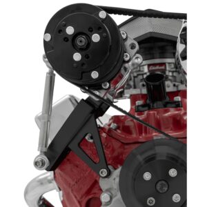 Small Block Chevy AC Bracket - Inward - Passenger - SWP - Black