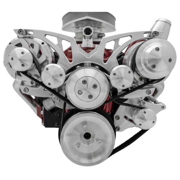 Small Block Chevy Style Track Serpentine System - Corvette - PS & ALT - Billet