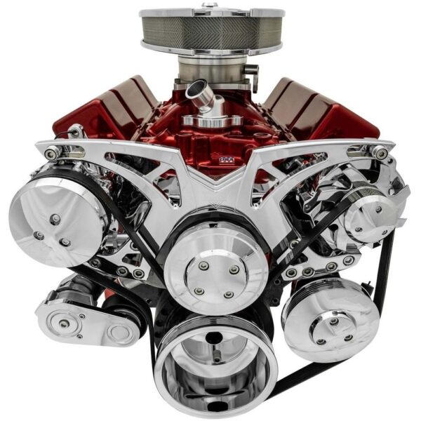 Small Block Chevy Chrome Style Track Serpentine Kit (AC/PS/ALT)