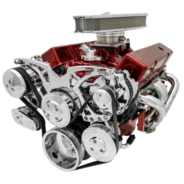 Small Block Chevy Chrome Style Track Serpentine Kit (AC/PS/ALT)