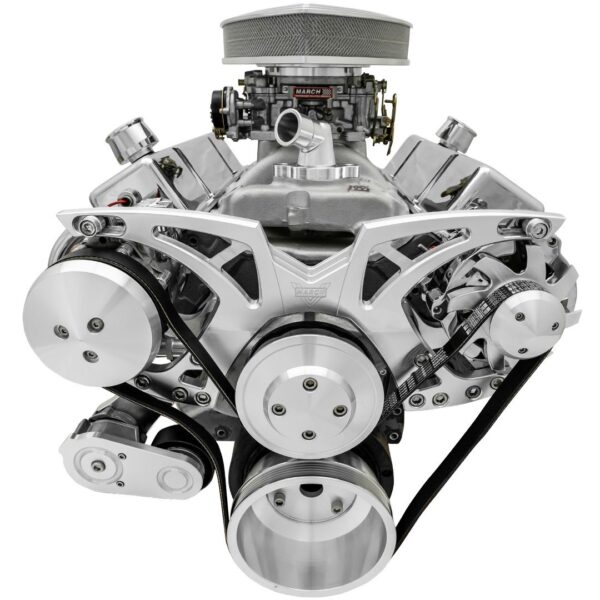 Big Block Chevy Style Track Serpentine System - AC & ALT - Chrome