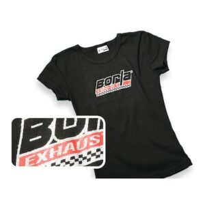 Womenfts Checkered Black Scoop Neck T-Shirt - Small