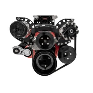 Small Block Chevy Sport Track Custom Serpentine System - AC & PS - GMT2 - Black