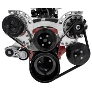 Small Block Chevy Sport Track Custom Serpentine System - AC & PS - GMT2 - Silver