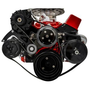 Small Block Chevy Black Sport Track Serpentine Conversion (AC/PS/ALT)