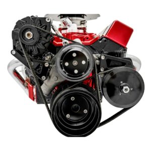 Small Block Chevy Black Sport Track Serpentine Conversion (PS/ALT)