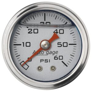 1-1/2 in. PRESSURE, 0-60 PSI, SILVER