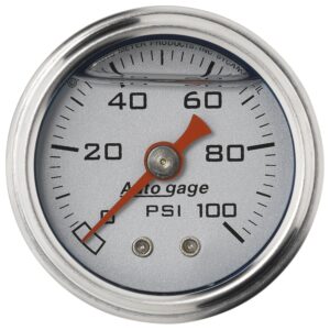 1-1/2 in. PRESSURE, 0-100 PSI, SILVER