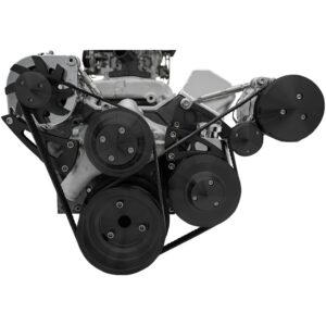 Small Block Chevy Serpentine Conversion - AC & PS - Saginaw-Press - 508 - Black