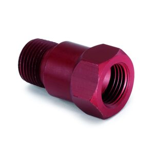 FITTING, ADAPTER, 3/8 in. NPT MALE, ALUMINUM, RED, FOR MECH. TEMP. GAUGE