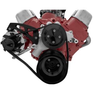 Big Block Chevy High Flow Serpentine Conversion; High; LWP; ALT Only; Black