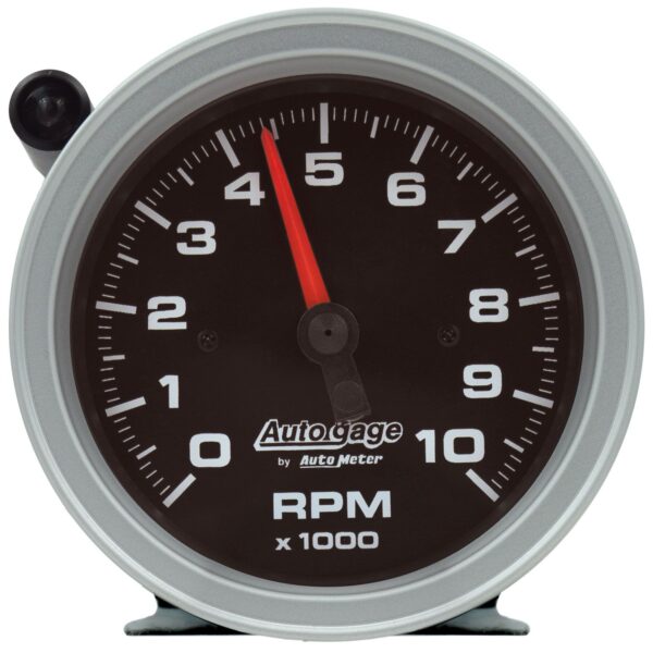 3-3/4 in. PEDESTAL TACHOMETER, 0-10,000 RPM, BLACK DIAL, W/EXTERNAL SHIFT-LIGHT, AUTO GAGE