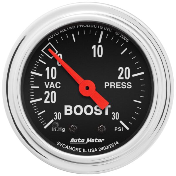 2-1/16 in. BOOST/VACUUM, 30 IN HG/30 PSI, TRADITIONAL CHROME