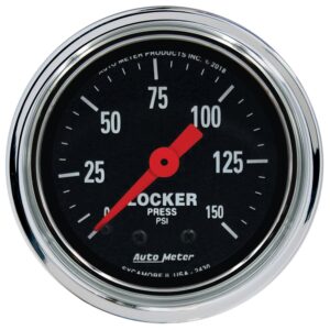 2-1/16 in. AIR LOCKER PRESSURE, 0-150 PSI, TRADITIONAL CHROME