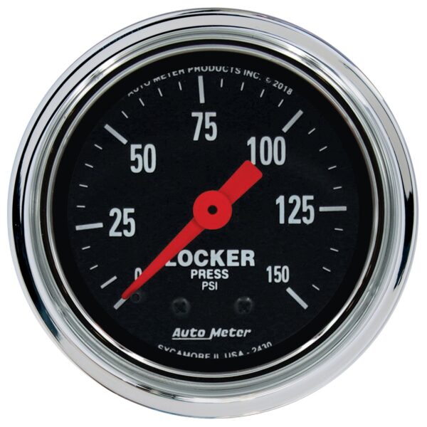 2-1/16 in. AIR LOCKER PRESSURE, 0-150 PSI, TRADITIONAL CHROME